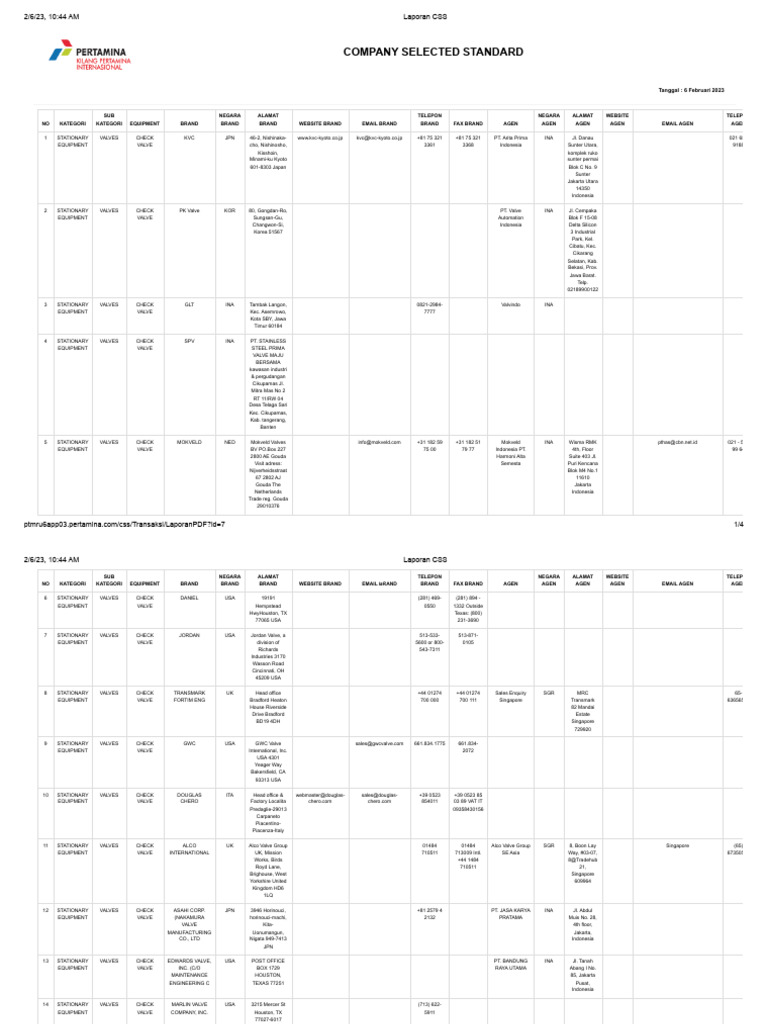 Laporan CSS Valve Check | PDF