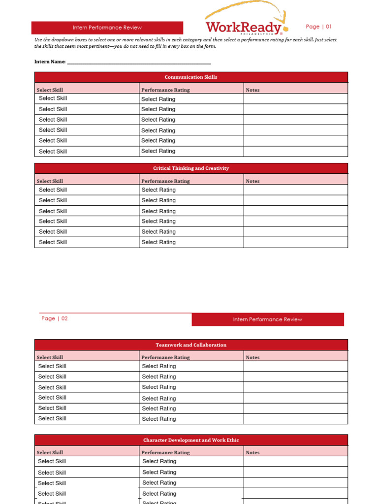 Intern Performance Review Template | PDF | Learning | Procedural Knowledge