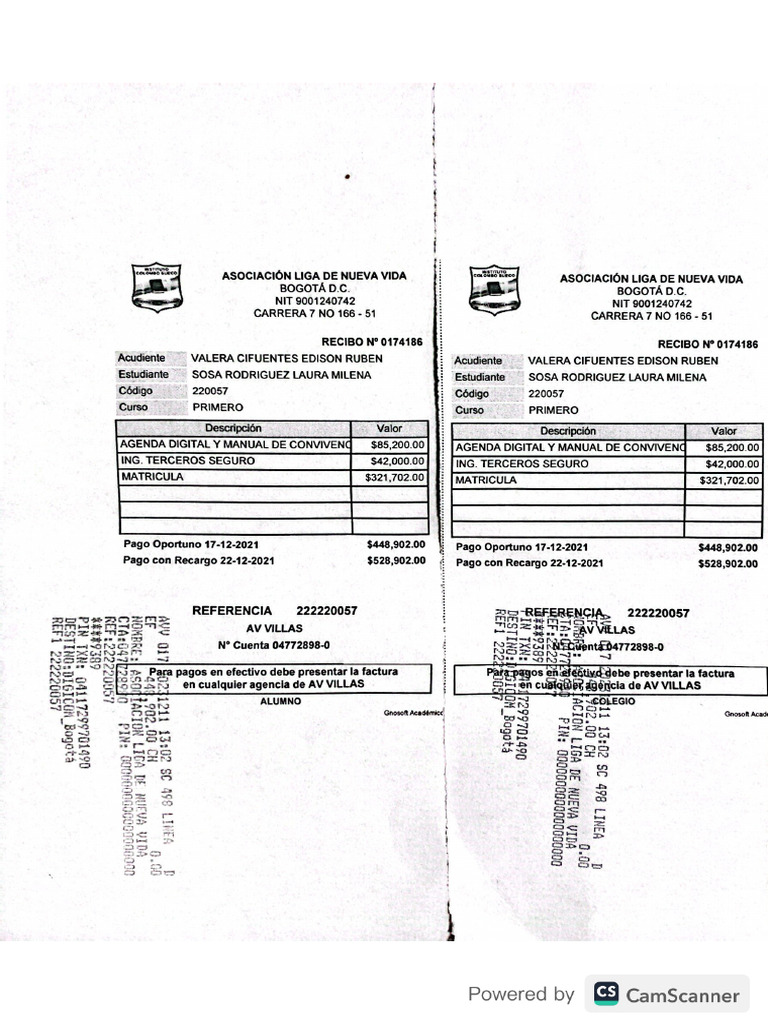 Recibo de Pago Salome Valera | PDF