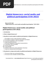 Digital Democracy - Social Media and Political Participation (CSS 2022)