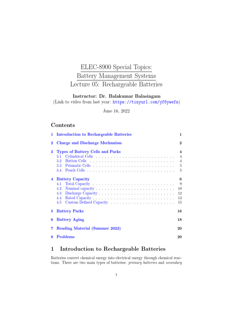 Battery Management Systems Overview | PDF | Lithium Ion Battery ...