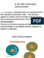 Aim: How Do Cells of The Body Communicate?