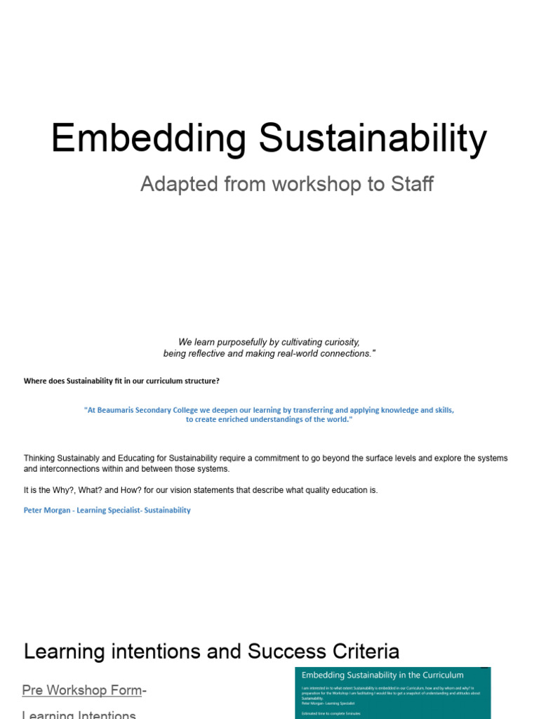 Embedding Sustainability | PDF | Learning | Mind