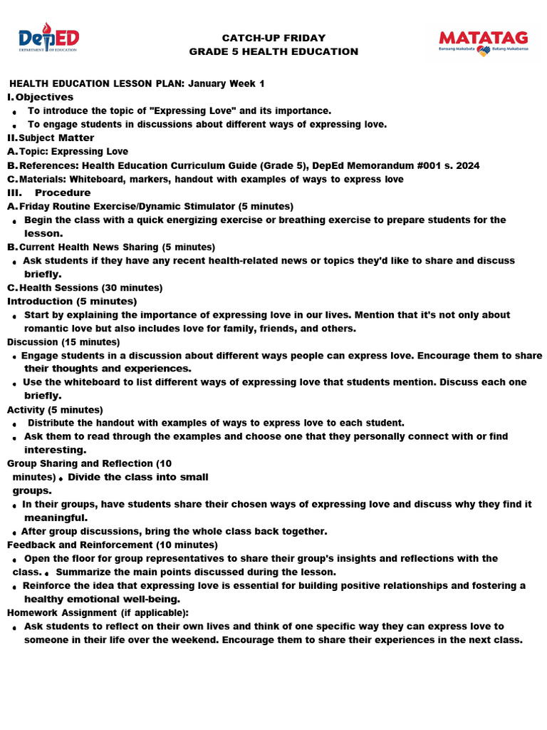Grade 5 Health PDF Health Education Healthy Diet