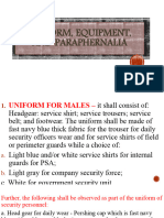 Uniform Equipment and Paraphernalia
