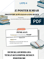 LKPD 4, UNTUK SISWA DESIGN Poster UNTUK PROTOTIPE KWS ECO PAVING BLOCK, SELASA 15 FEBRUARI JAM KE 7, 8, 9,10