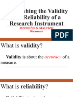 ppt Establishing the Validity and Reliability of a Research Instrument