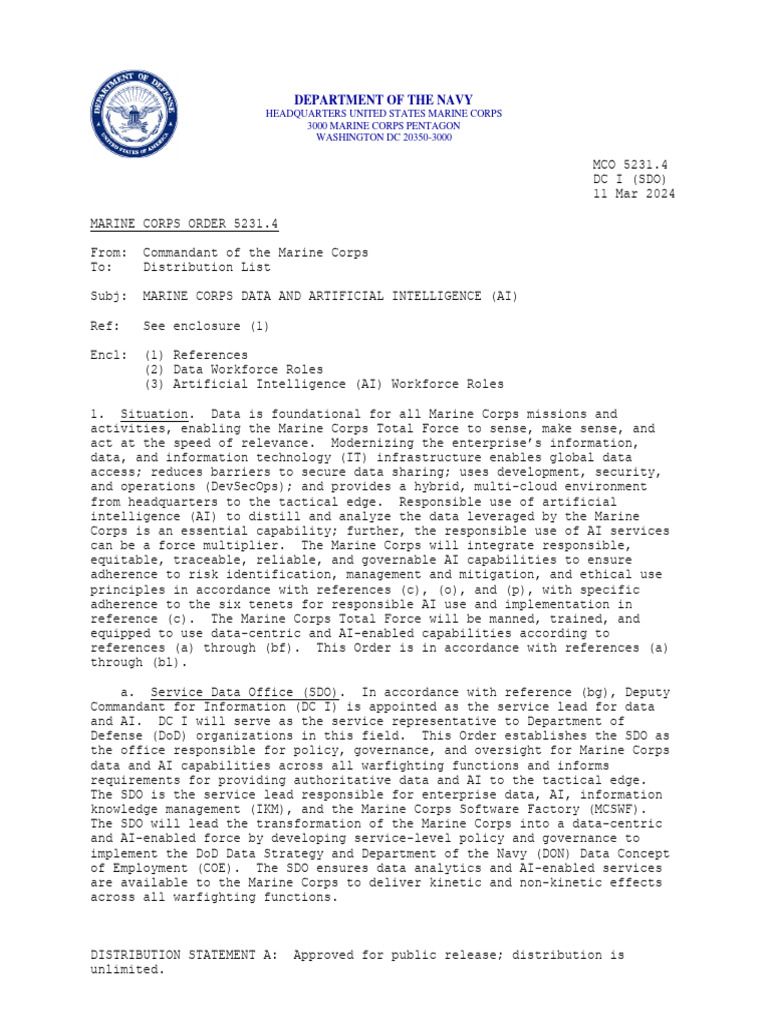 Marine Corps Data and AI Strategy | PDF | Artificial Intelligence ...