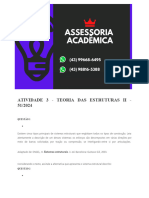 (43)99668 6495 Assessoria Atividade 3 - Teoria Das Estruturas II - 51 2024