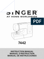 Singer 7442 Sewing Machine Instruction Manual