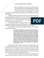 ESTUDOS DA SOCIOLOGIA E RELIGIÃO