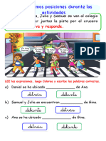 Ficha Identificamos Posiciones Delante - Detrás-Izquierda y Derecha Maestra Janet