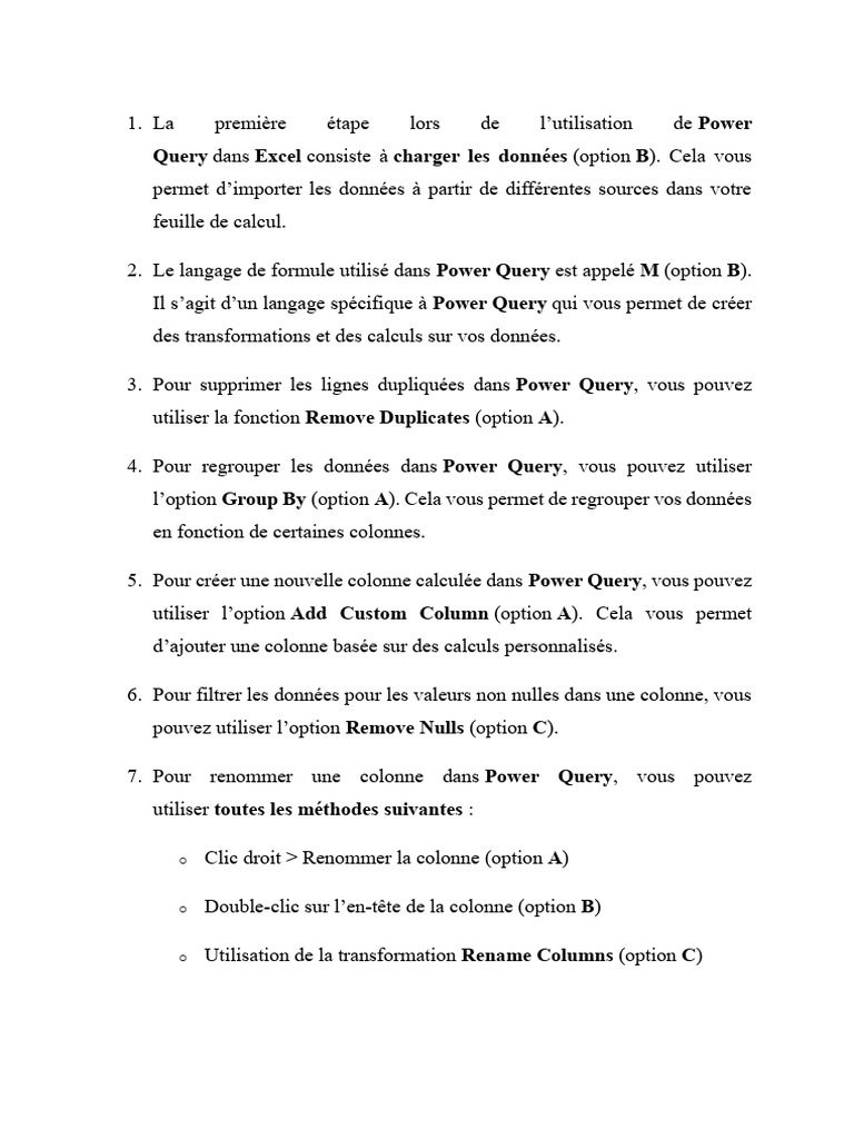 Guide complet sur Power Query Excel | PDF | Microsoft Excel | Microsoft ...