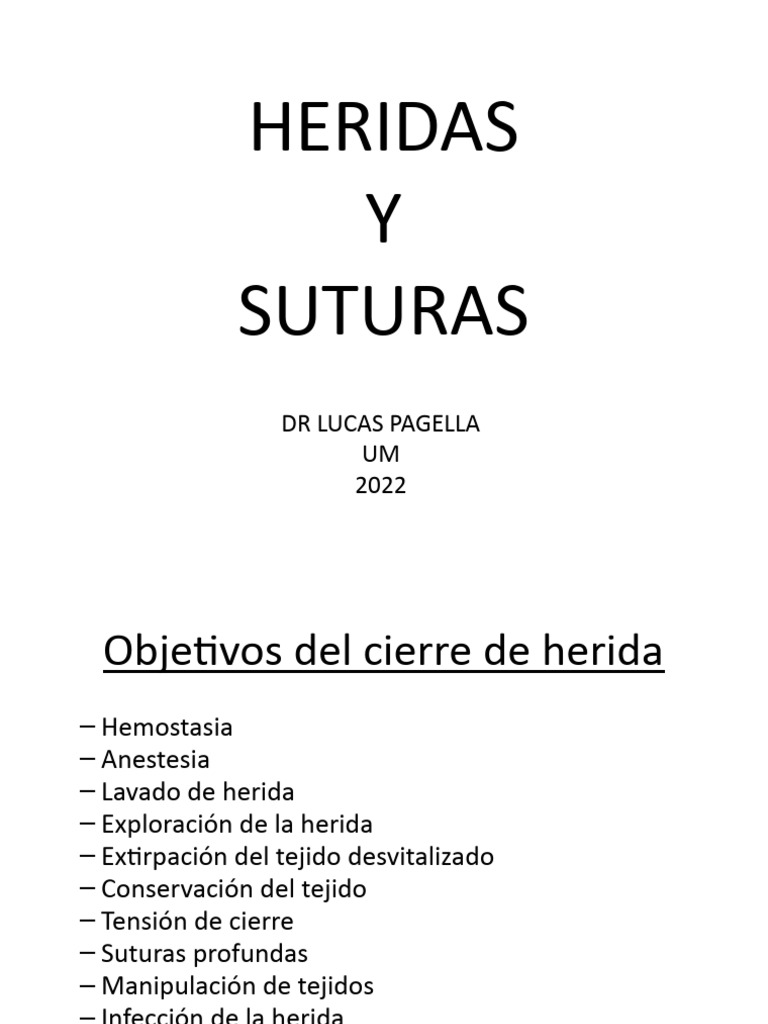 Heridas Y Suturas Pdf Herida Anestesia