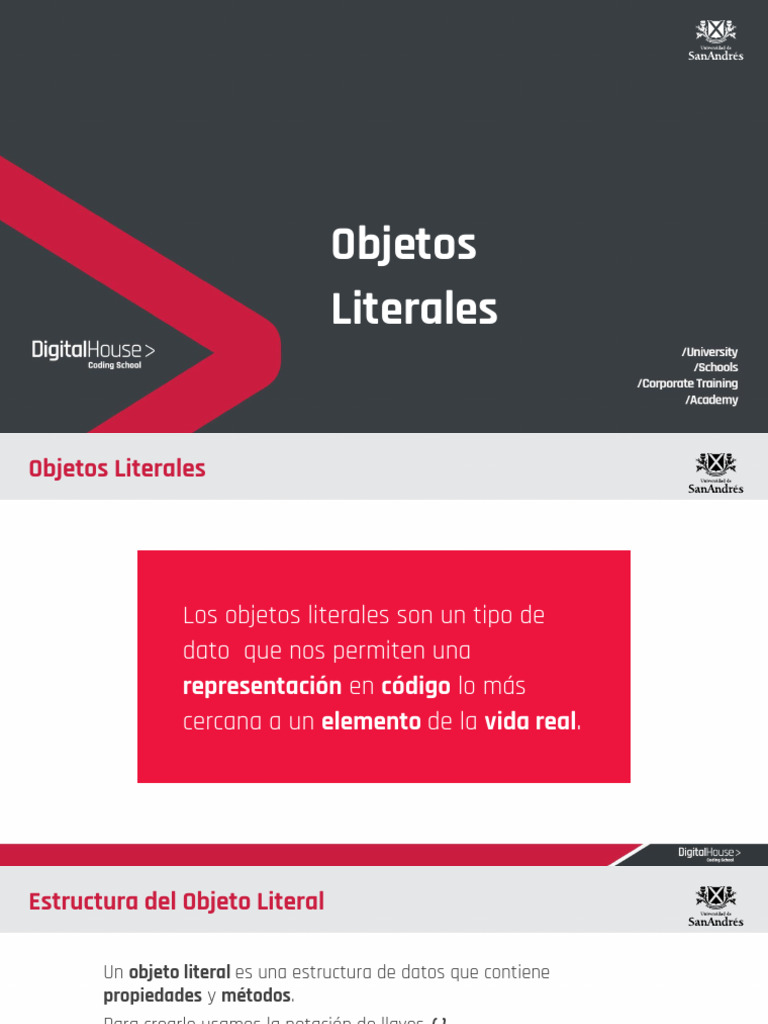 Guía de Objetos Literales en JavaScript | PDF | Variable (informática ...
