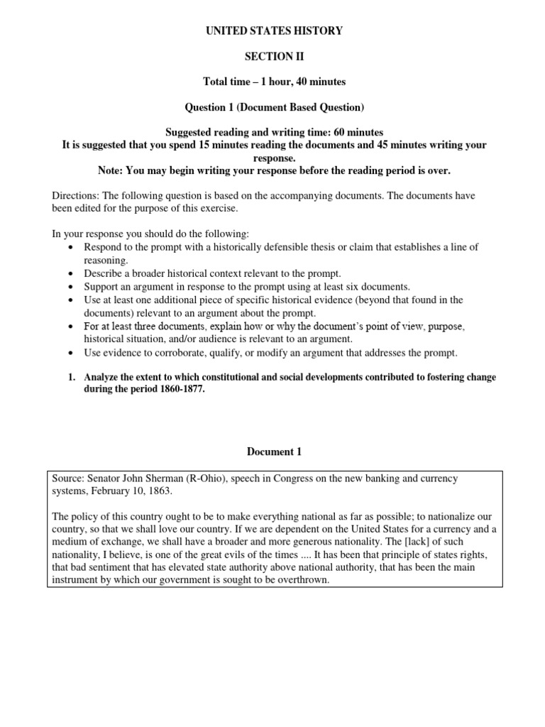 Reconstruction DBQ-CCOT | PDF | Freedman | The United States