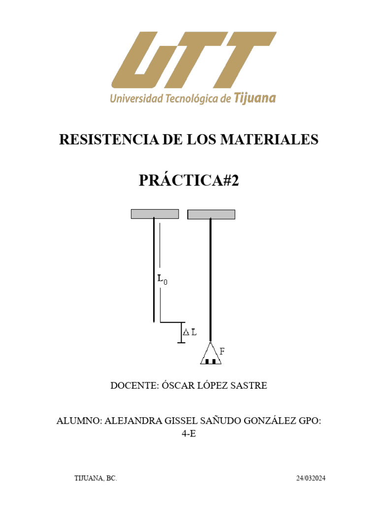 Práctica de Resistencia de Materiales | PDF | Deformación (ingeniería ...