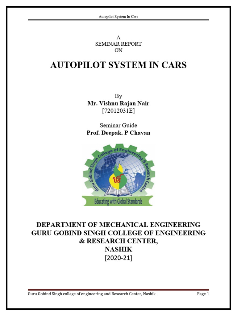 Engineering Students' Autopilot Seminar | PDF | Automation | Computer ...
