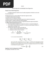 Unit II - Diagnotis and Multiple Linear