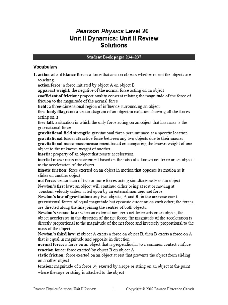 Phys Sol U02 Review | PDF | Force | Weight