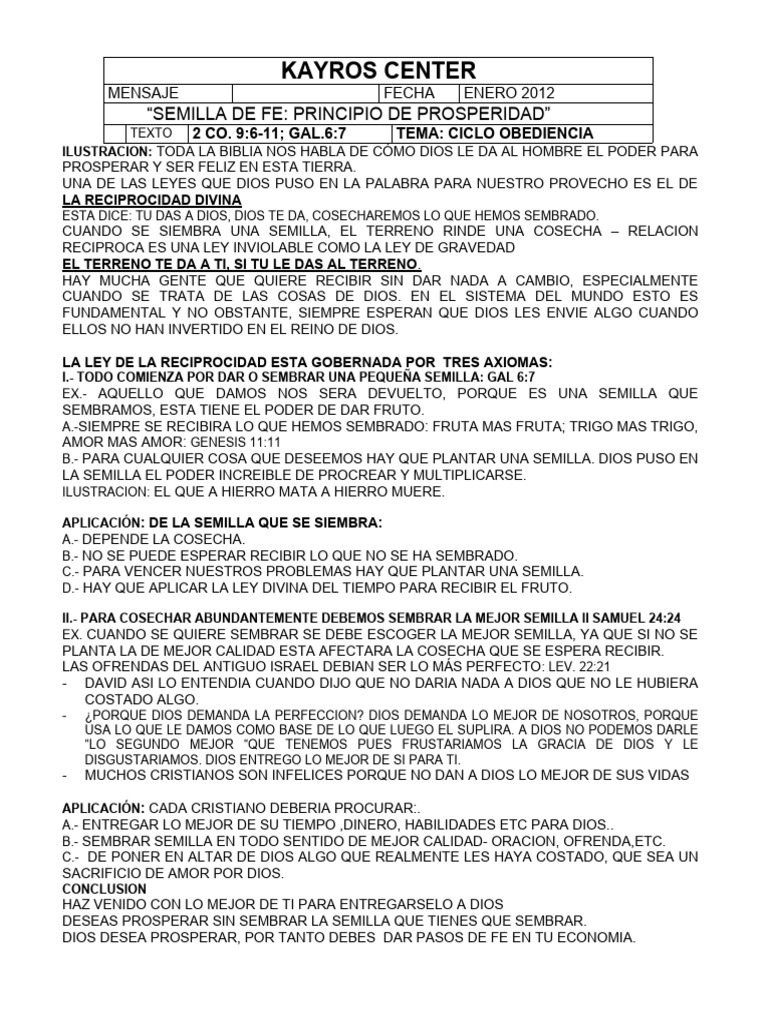 Ley de Reciprocidad Divina en la Prosperidad | PDF | Diezmo | Dios