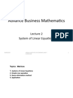 Lecture 2 System of Linear Equation