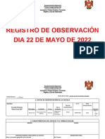 Registro de Observación Dia 22 de Mayo de 2022
