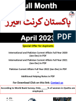 Pakistan Current Affairs April 2023 Free Version