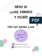 Bingo de Letras, Números y Colores