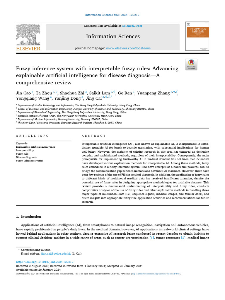 1 s2.0 S0020025524001257 Main | PDF | Fuzzy Logic | Artificial Intelligence