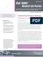 Using Feedback as a Teaching Tool to Support Student Writing