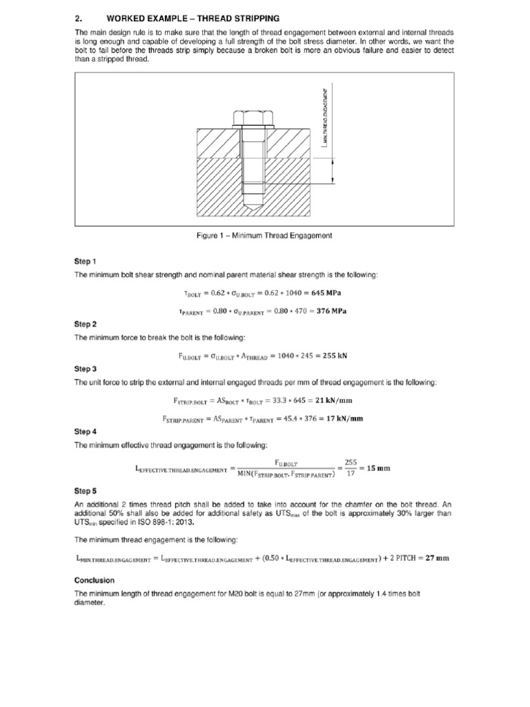 Minimum Thread Engagement | PDF
