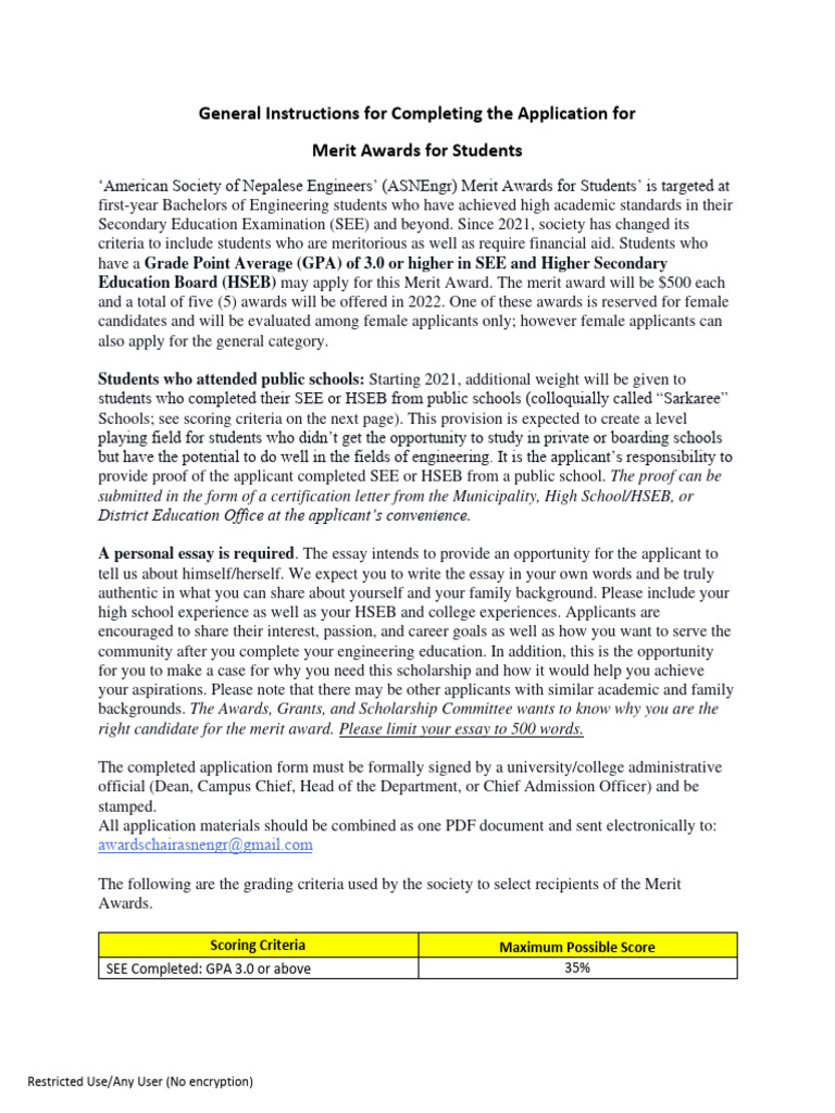 NATIONAL MERIT COMPETITION INSTRUCTIONS visual data 2
