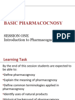 Session 1 - Introduction to Pharmacognosy