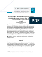 Implementation of A Time Management Training Module For Freshmen Students in An Entry Level Construction Management Course