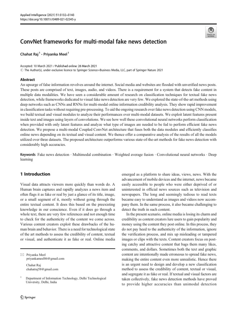 Multi-Modal Fake News Detection with ConvNets | PDF | Deep Learning ...