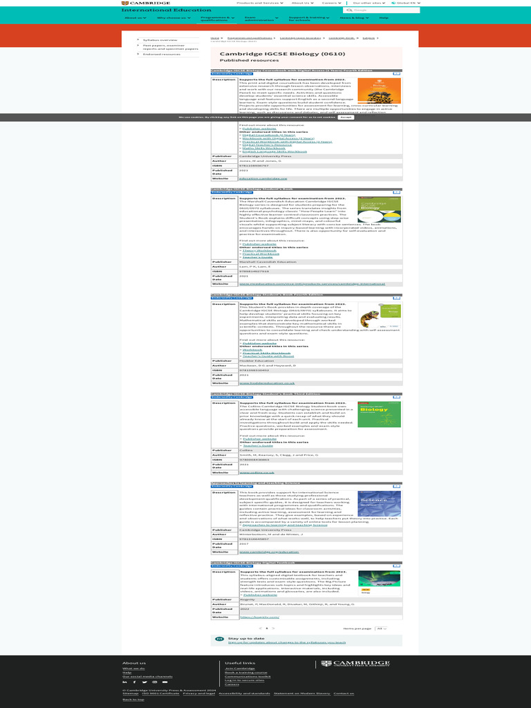 Cambridge IGCSE Biology Textbooks 2023 | PDF | Teachers | Textbook