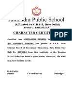 Character Certificates - 2018-19