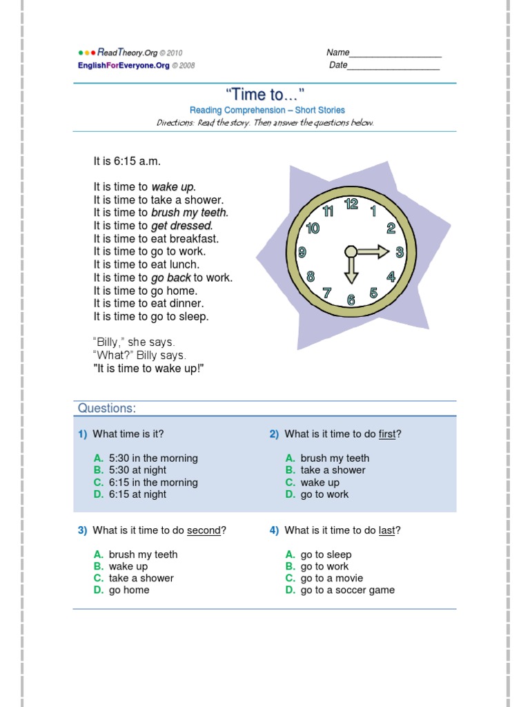 Morning Routine for Billy | PDF