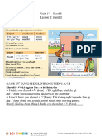 WS - LEO 3 - WORKSHEET Unit 17 - Should Lesson 1 - Should