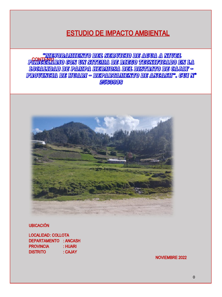 Estudio de Evaluacion de Impacto Ambiental - Ok | PDF | Ciencias de la ...
