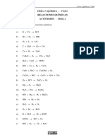 20 Ejercicios de Ajustes de Ecuaciones Quimicas 3 ESO