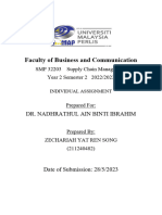 Faculty of Business and Communication: SMP 32203 Supply Chain Management Year 2 Semester 2 2022/2023