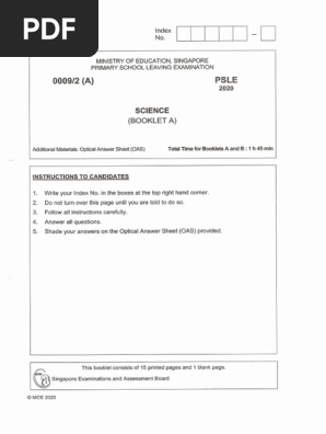 PSLE SCIENCE 2020