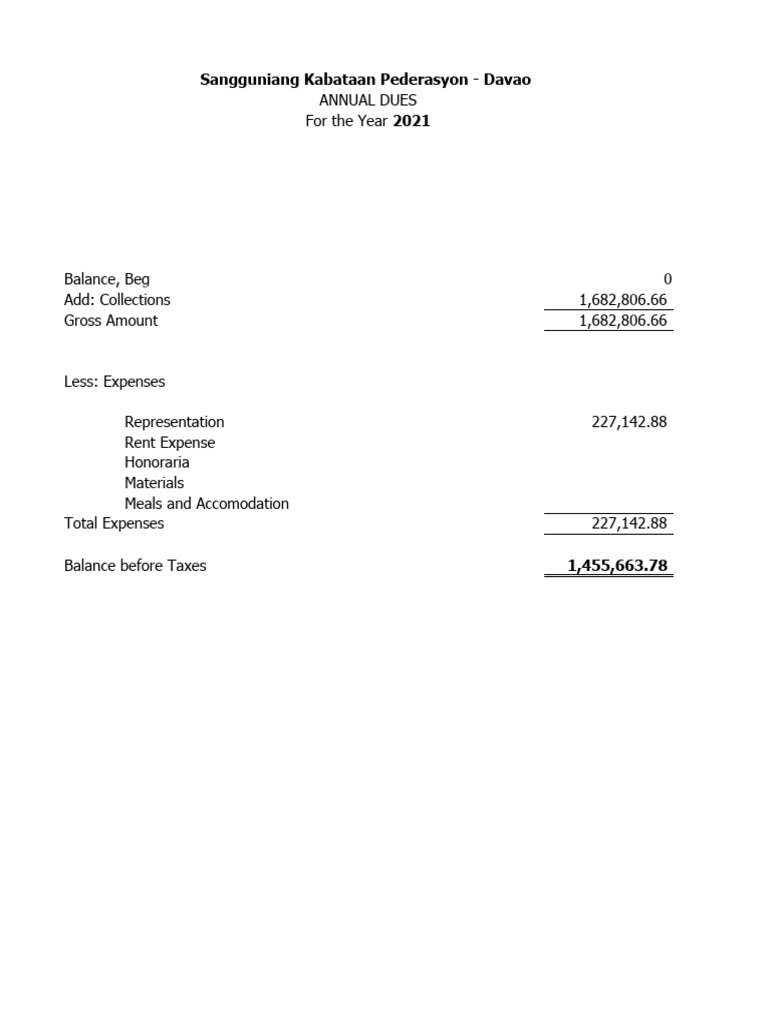 Annual Dues Report FINAL TAM | PDF | Taxes | Government Finances