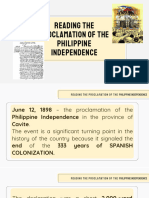 Reading The Proclamation of The Philippine Independence
