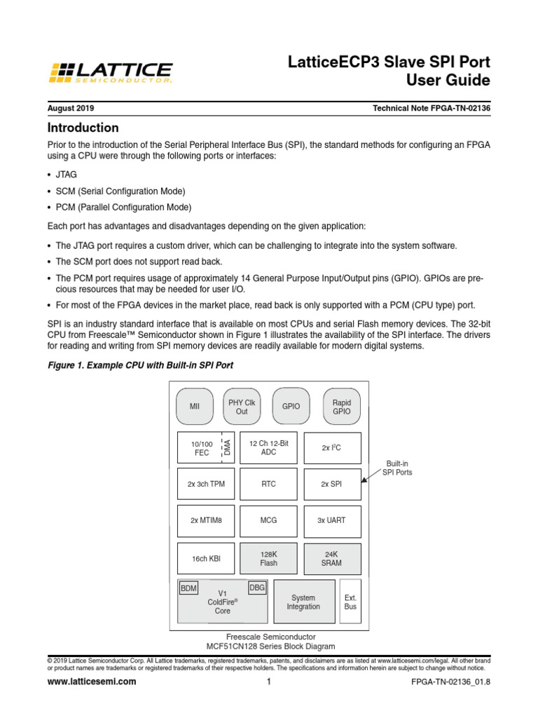 FPGA TN 02136 1 8 LatticeECP3 SPI Slave Port | PDF | Booting | Field ...