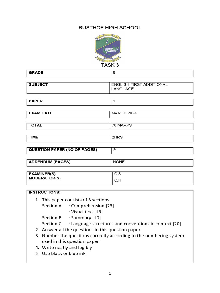 Grade 9 Fal Exam Pdf Occupational Burnout Stress Biology