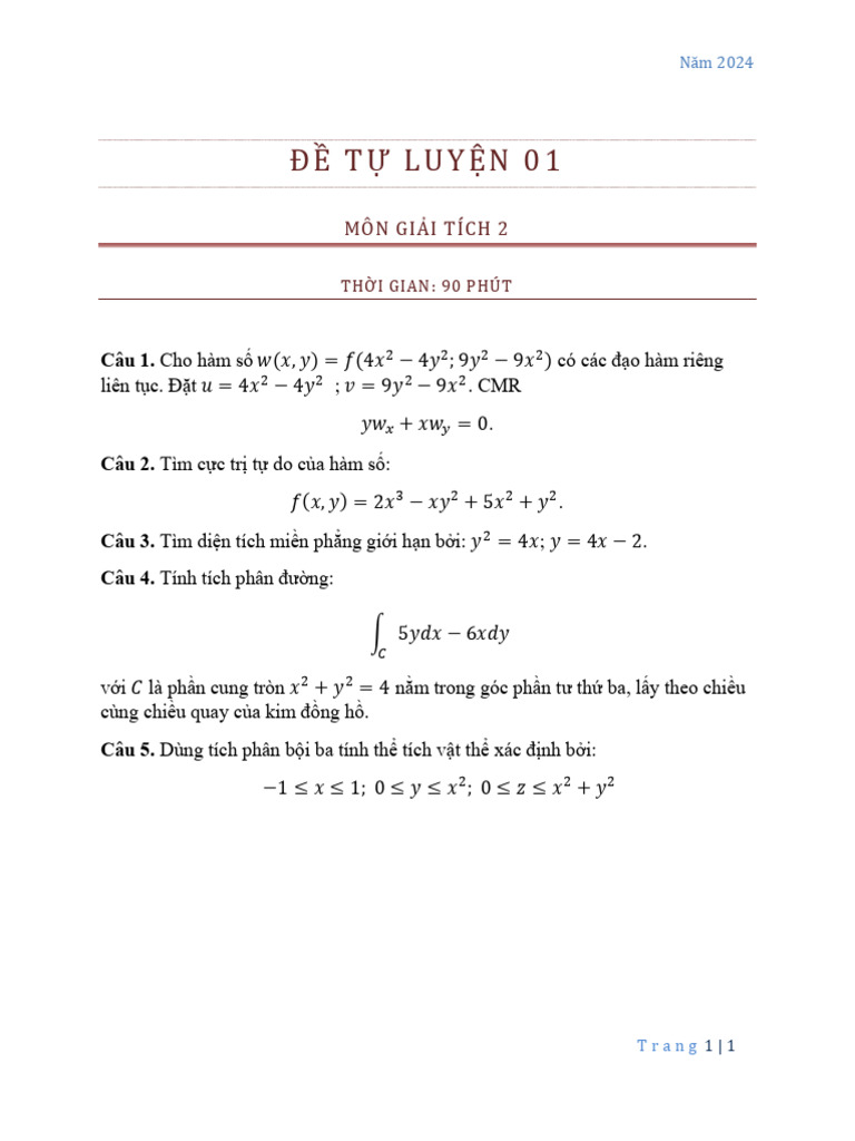 DeTuLuyen01 GT2 | PDF