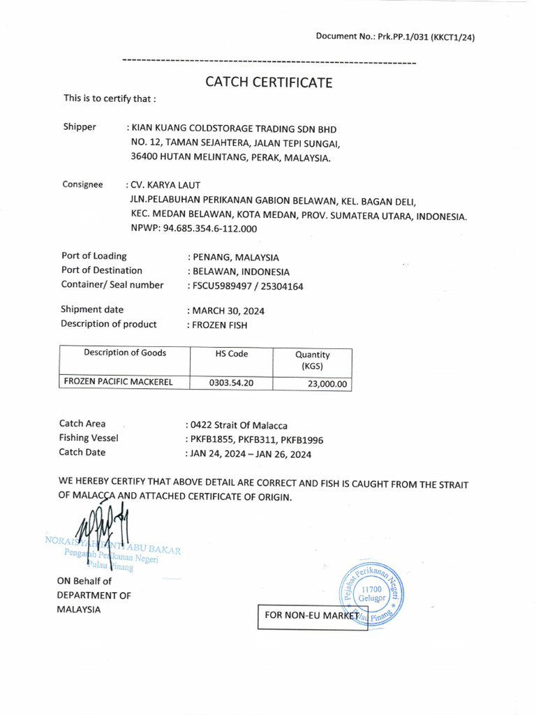 Catch Certificate | PDF